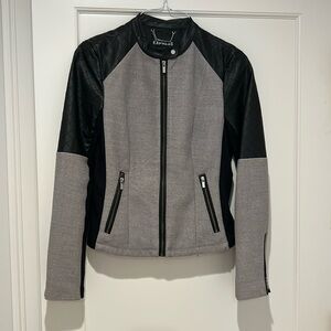 Black and Grey Moto Jacket | Express | Medium